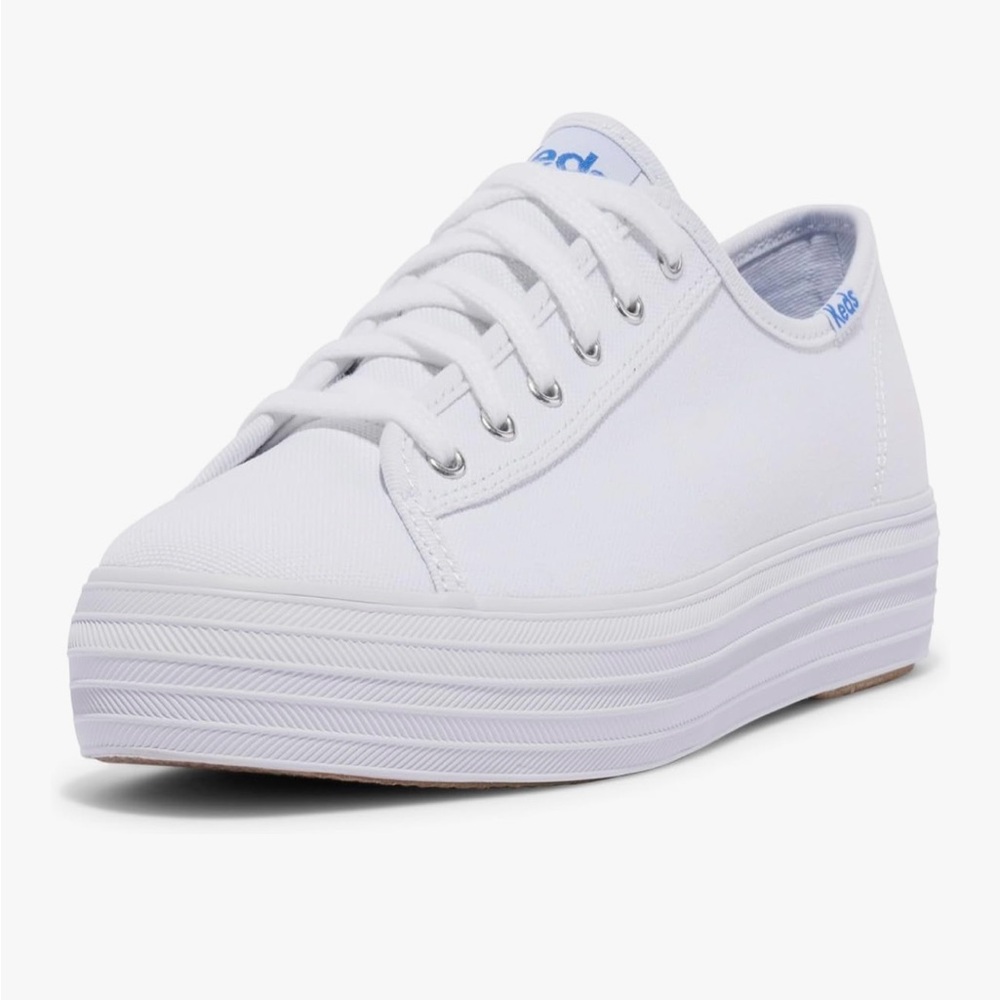 NWOT KEDS WOMEN'S TRIPLE KICK CANVAS PLATFORM SNEAKER, WHITE, 7.5